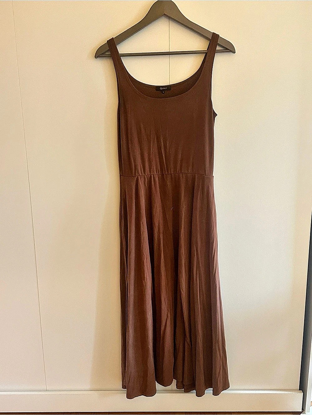 Quince Tencel Jersey Dress Brown Size Small